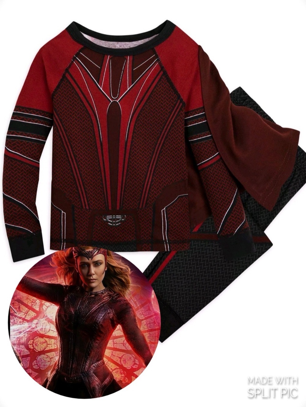 Marvel Scarlet Witch Children’s Pajama Set with Cape - Avengers